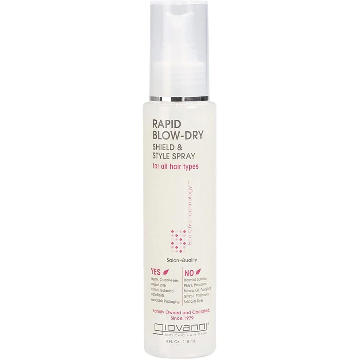 GIOVANNI Rapid Blow-Dry Spray – Shield & Style All Hair Types, Mother's Day Gift GIOVANNI