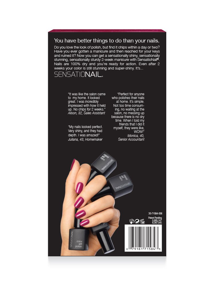 SensatioNail Gel Nail Polish Starter Kit, Raspberry Wine Red – At-Home Gel Nail Kit with Everything Needed for 10 Manicures – Lasts up to 2 Weeks – Includes LED Nail Lamp Y Pay More