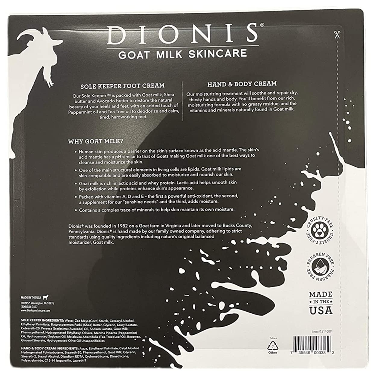 DIONIS NATURAL GOAT MILK SKINCARE HAND CREAM 3.3 OZ & FOOT CREAM 4 OZ Y Pay More