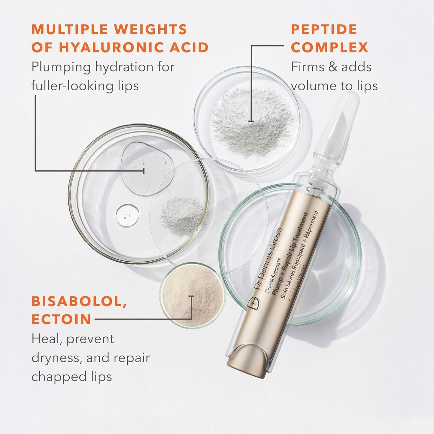 Dr Dennis Gross DermInfusions Plump + Repair Lip Treatment | Visibly Plumps & Defines Lips While Repairing The Moisture Barrier | 10ml Y Pay More