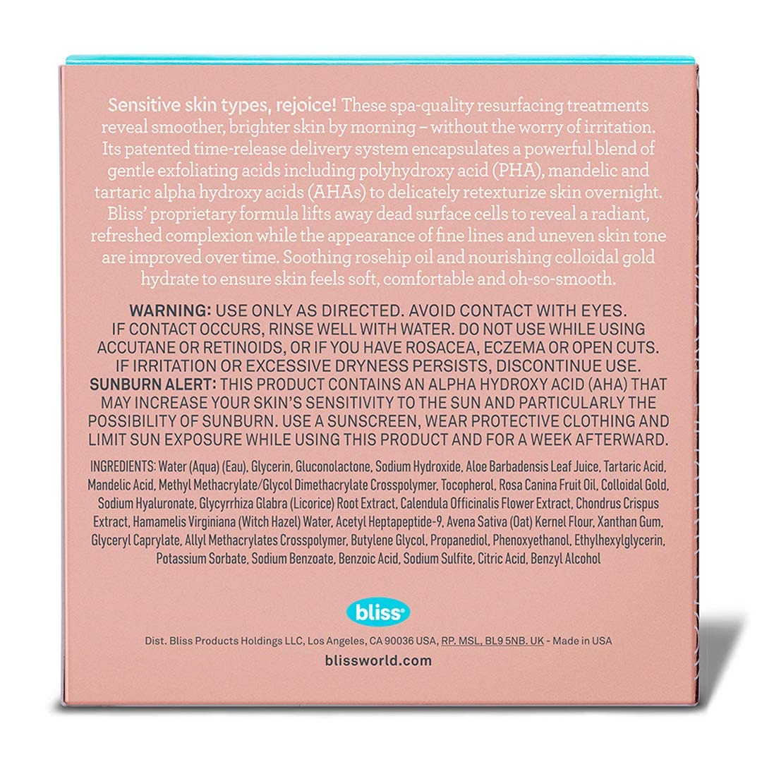 Bliss Rose Gold Rescue Daily Peel – Smooth Skin, Wrinkles, For Memorial Day Sale Bliss