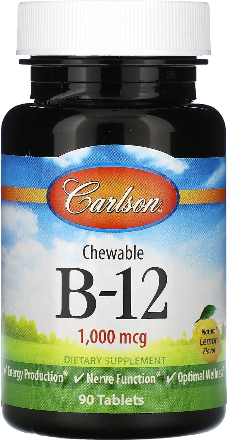 Carlson Labs B-12, 1000mcg, 90 Chewable Tablets(Packaging May Vary) Carlson