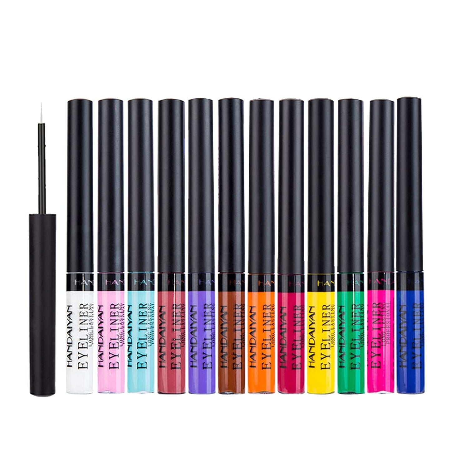 12 colors Matte Colorful Liquid Eyeliner Set, Color Gel Eyeliner, Great Versatility Liquid Eyeliner, Waterproof High Pigmented Smudgeproof Long Lasting Makeup Eyeliner Pen Y Pay More