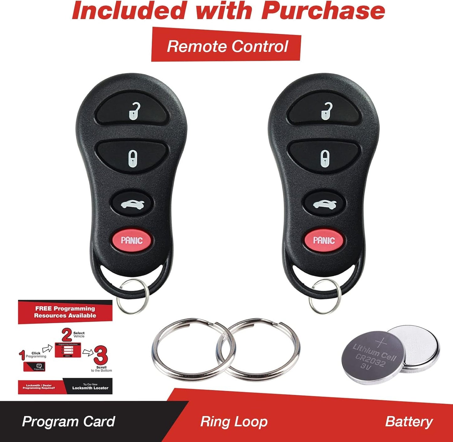 KeylessOption Keyless Entry Remote Control Car Key Fob Replacement for GQ43VT17T 04602260 (Pack of 2) Y Pay More