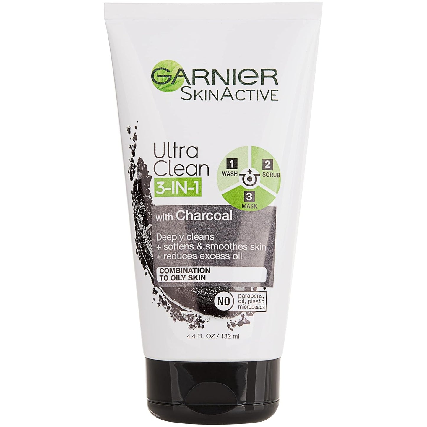 Garnier Charcoal 3-in-1 Face Wash, Scrub & Mask – 4.4 fl.oz, Memorial Day Sale Garnier