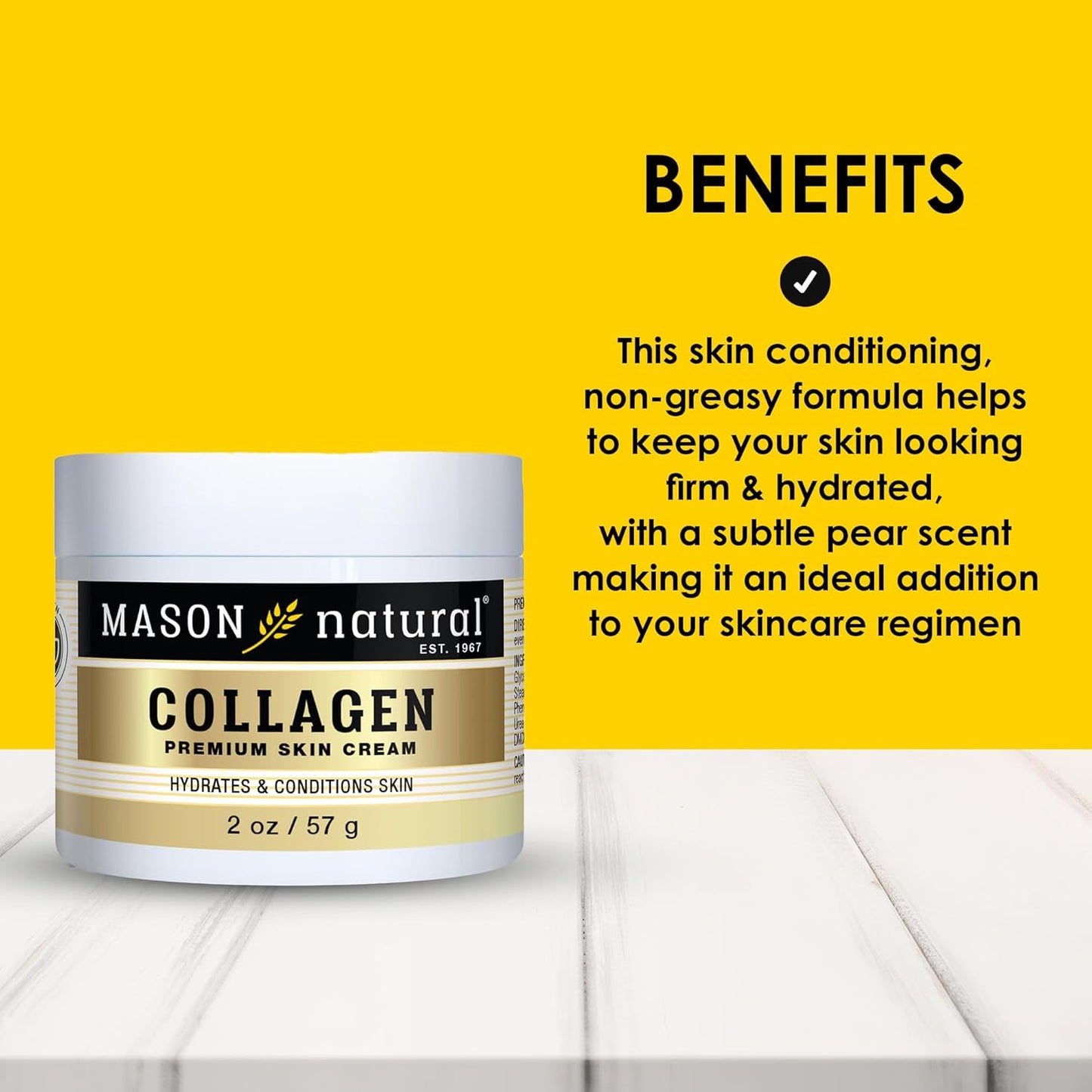 MASON NATURAL Collagen Premium Skin Cream, Women’s Anti-Aging Face & Body Daily Moisturizer for Hydration & Firmness, Pear Scent, 2 oz Y Pay More