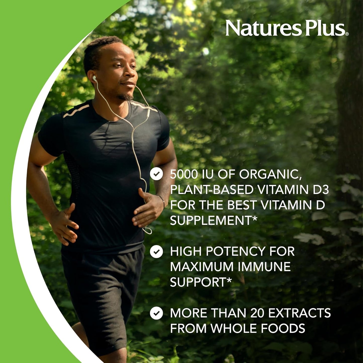 Natures Plus Source of Life Garden Vitamin D3-60 Vegan Capsules - Immune System Support - Certified Organic, Non-GMO, Gluten Free - 60 Total Servings Y Pay More