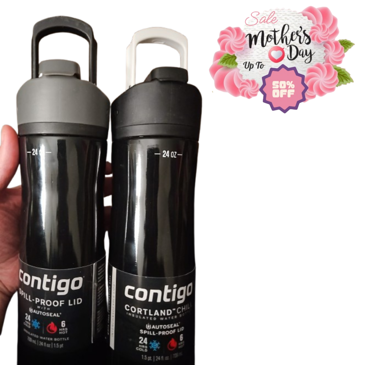 Contigo Cortland Chill Auto-Seal Water Bottle, Spill-Proof, 24 oz - Mother's Day Contigo