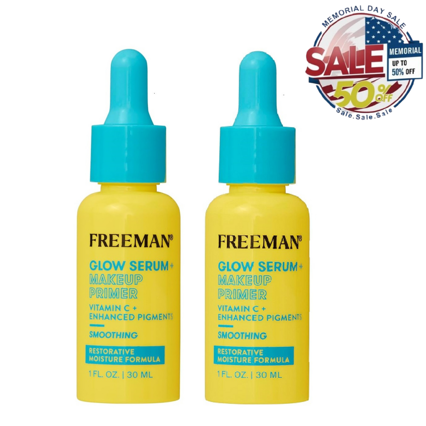 Freeman Glow Booster Serum 1.0oz (2 Pcs) Hydrating Primer | Memorial Day Sale Freeman