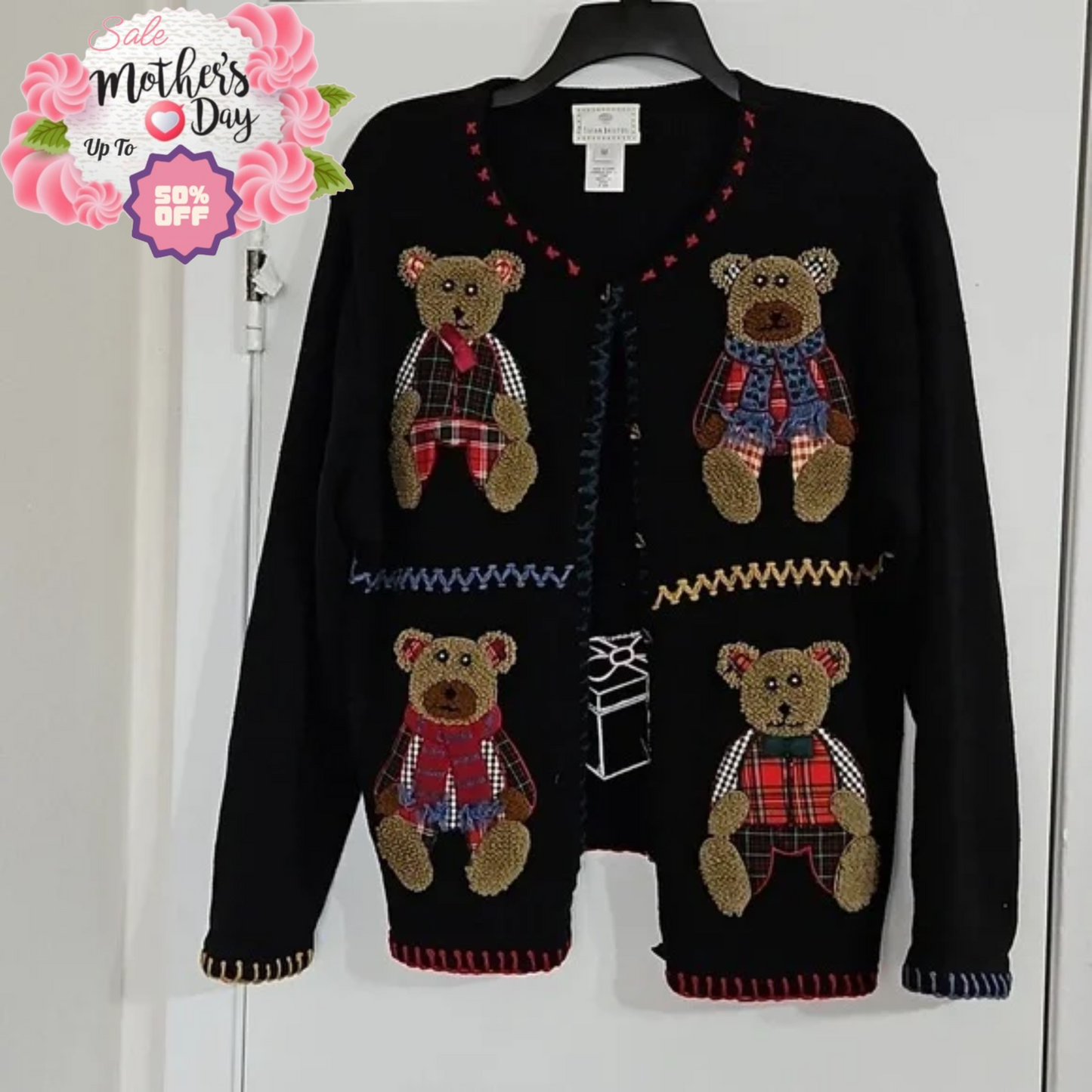 Susan Bristol Christmas Sweater M, All Around Warm Jacket | Mother's Day Special Susan Bristol