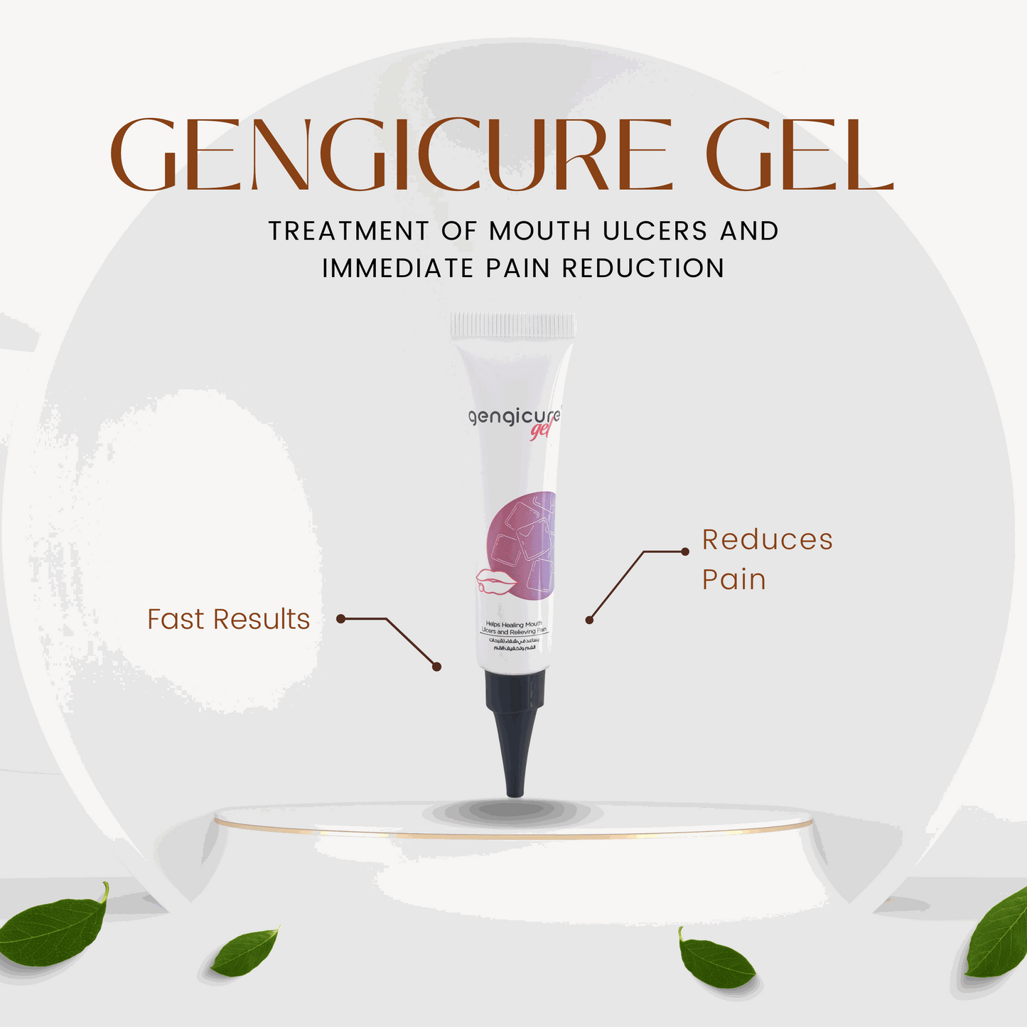 Gengicure Pain Gel - Healing Internal External Mouth Ulcers and Relieving Pain - Ulcer Healing Pain Gel - Fast Results Derma Pella