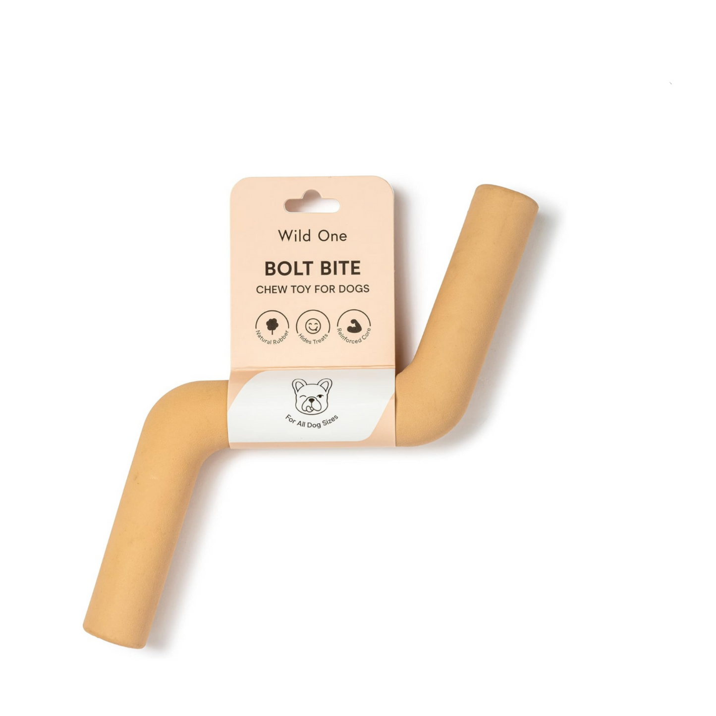 Wild One Bolt Bite Dog Toy Natural Rubber Chew Treat - Perfect Memorial Day Sale Wild One