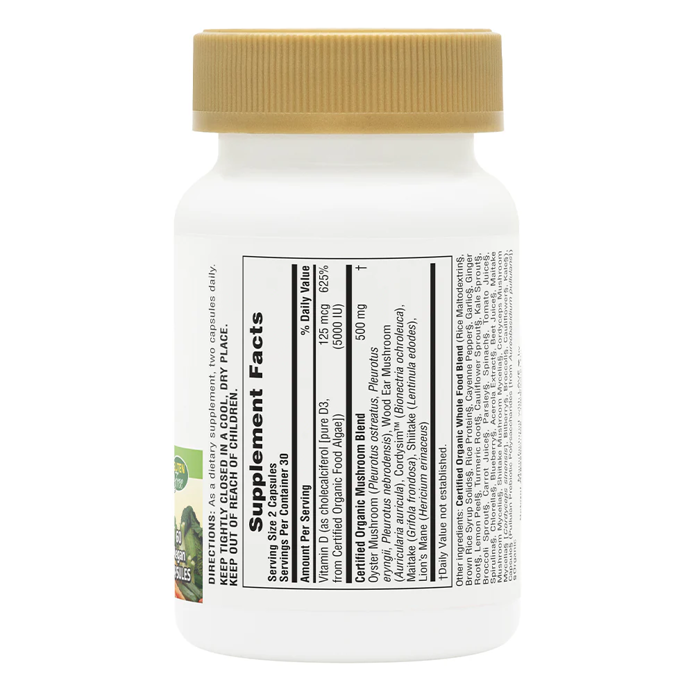 Natures Plus Source of Life Garden Vitamin D3-60 Vegan Capsules - Immune System Support - Certified Organic, Non-GMO, Gluten Free - 60 Total Servings Y Pay More
