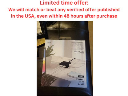 Limitless PowerPro 5-Device Black USB Charger, Type-C, AC Outlets + Cleaning Kit Limitless