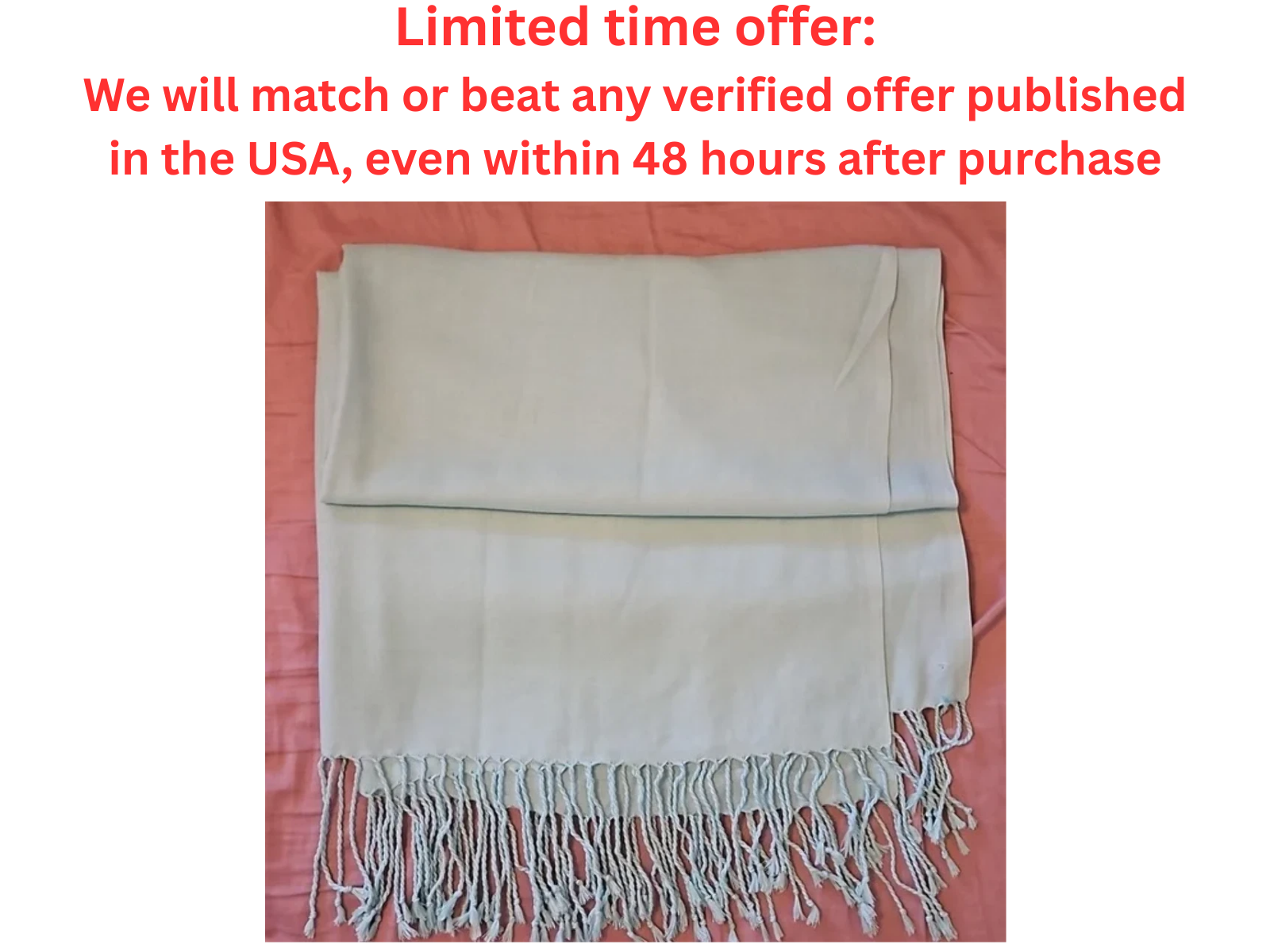 Light Green Pashmina Shawl 74"x31" Elegant Wrap for Perfect, Best Clearance Sale Y Pay More
