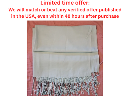 Light Green Pashmina Shawl 74"x31" Elegant Wrap for Perfect, Best Clearance Sale Y Pay More