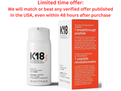 K18 Leave-In Hair Mask Repairs Dry & Bleached Hair | Best Clearance Sale K18 Hair