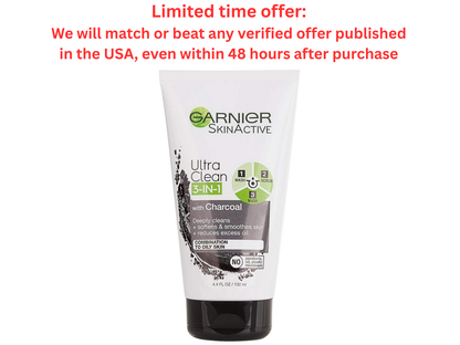 Garnier Charcoal 3-in-1 Face Wash, Scrub & Mask – 4.4 fl.oz |Best Clearance Sale Garnier