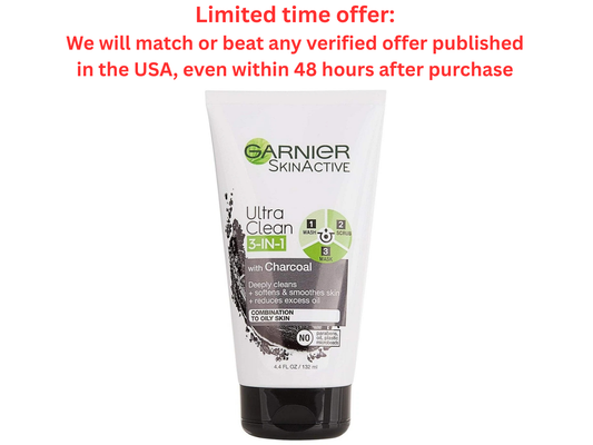 Garnier Charcoal 3-in-1 Face Wash, Scrub & Mask – 4.4 fl.oz |Best Clearance Sale Garnier