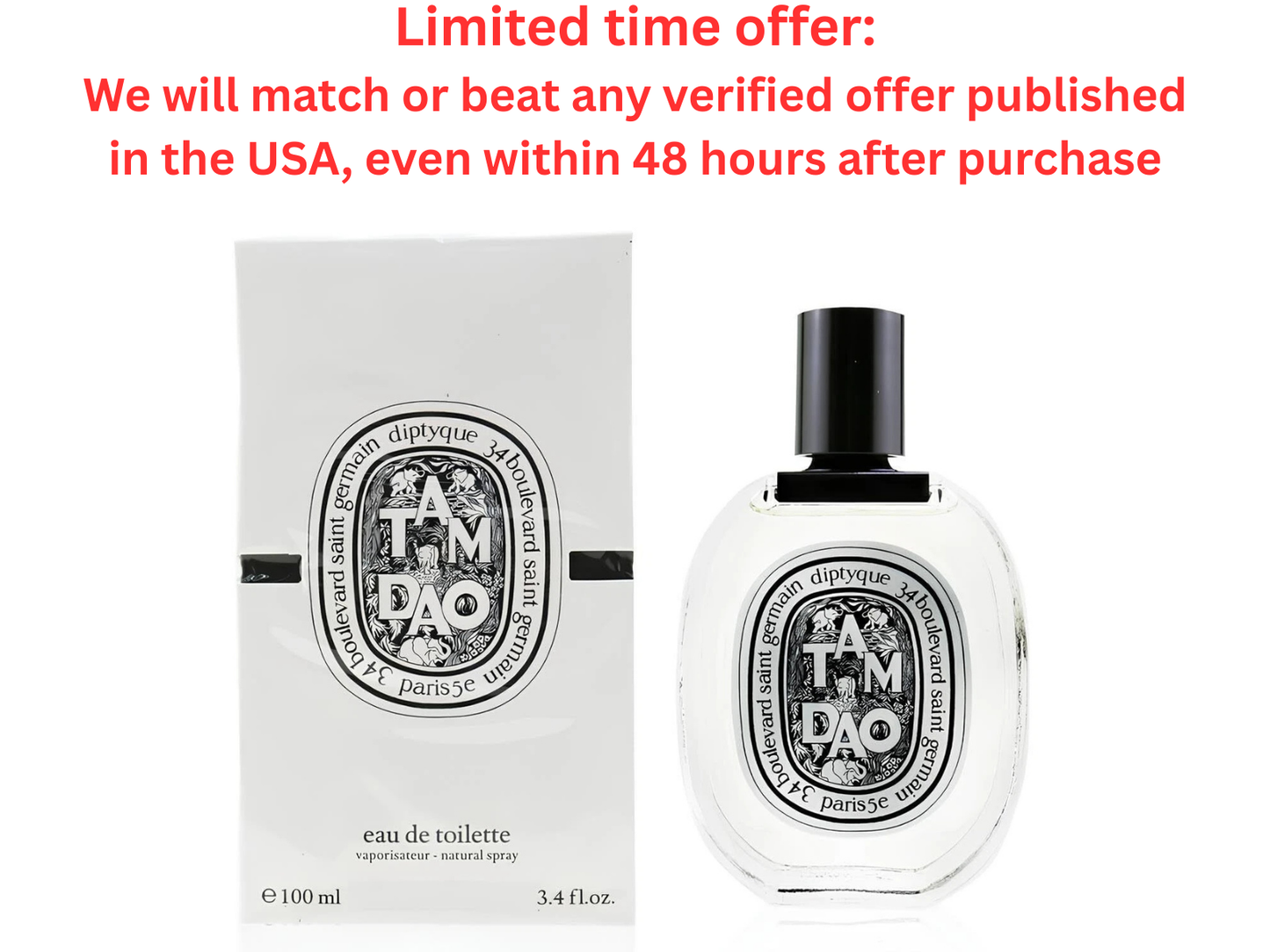 Diptyque Tam Dao Eau De Toilette Spray 3.4oz Floral Musk Clearance Y Pay More