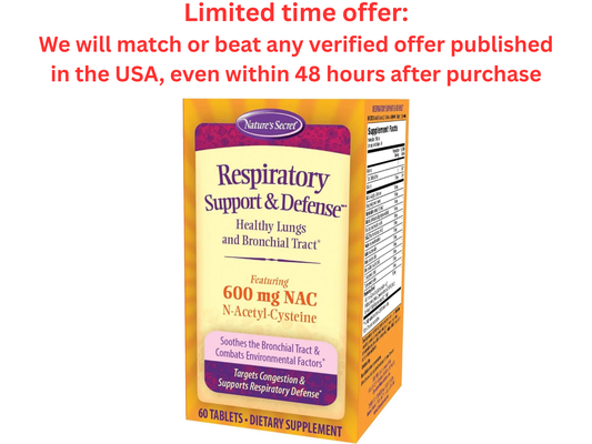 Nature's Secret Respiratory Support 60 Tablets Healthy Lungs | Clearance Sale Nature's Secret