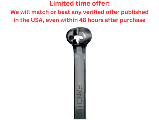 Panduit Black BT2S-M0 Cable Tie 8" Nylon 100 Pack | Best Clearance Sale Panduit