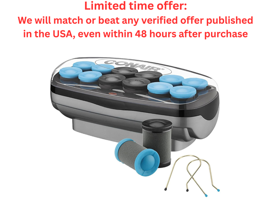 Conair Ceramic Hot Rollers 1.5" & 1.75" + Wire Pins Easy Styling, Clearance Sale Conair