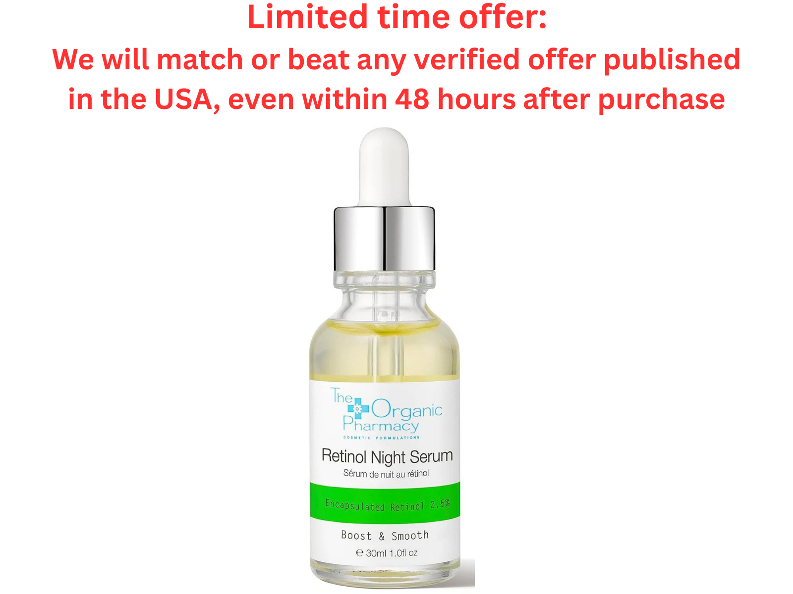 The Organic Pharmacy Retinol Night Serum – 30ml Encapsulated Best Clearance Sale The Organic Pharmacy