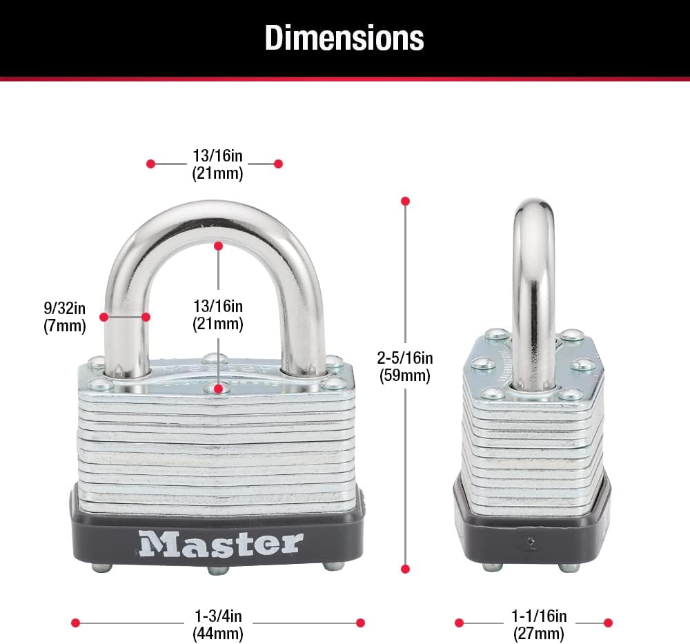 MasterLock 500KABRK Breakaway Shackle Laminated Steel Padlock Y Pay More