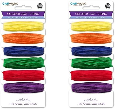 Craft Medley Multi-Purpose Colored Craft String, 29.5-Feet, Bright's Y Pay More