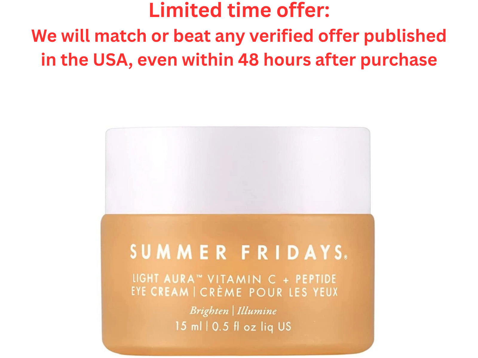 Summer Fridays Vitamin C+ Eye Cream – Illuminating & Hydrating | Clearance Sale Summer Fridays