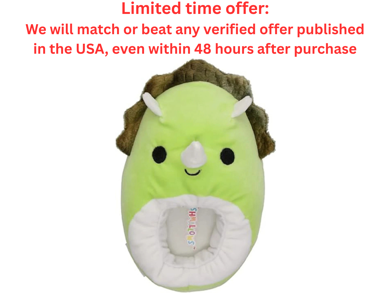 Squishmallows Dino Slippers Kids 4/5 Plush Foam | Best Clearance Sale Squishmallows
