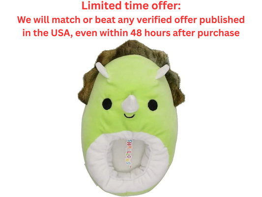 Squishmallows Dino Slippers Kids 4/5 Plush Foam | Best Clearance Sale Squishmallows