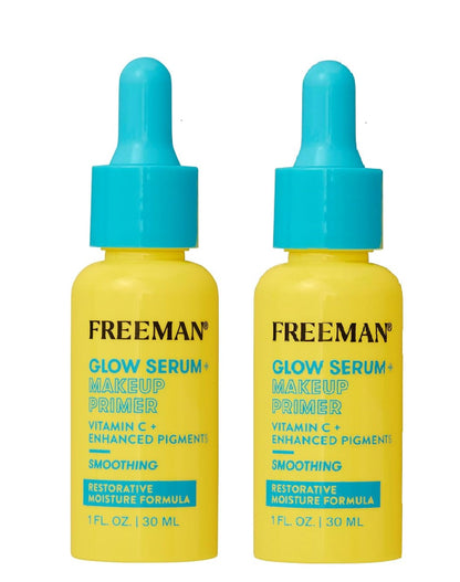 Freeman Glow Booster Serum + Makeup Primer, Lightweight Hydrating Face Serum, Face Primer For Long Lasting Makeup, Infused With Vitamin C, Brightens & Plumps Skin, 1.0 fl.oz./ 50 mL Bottle, 2 Pcs Y Pay More