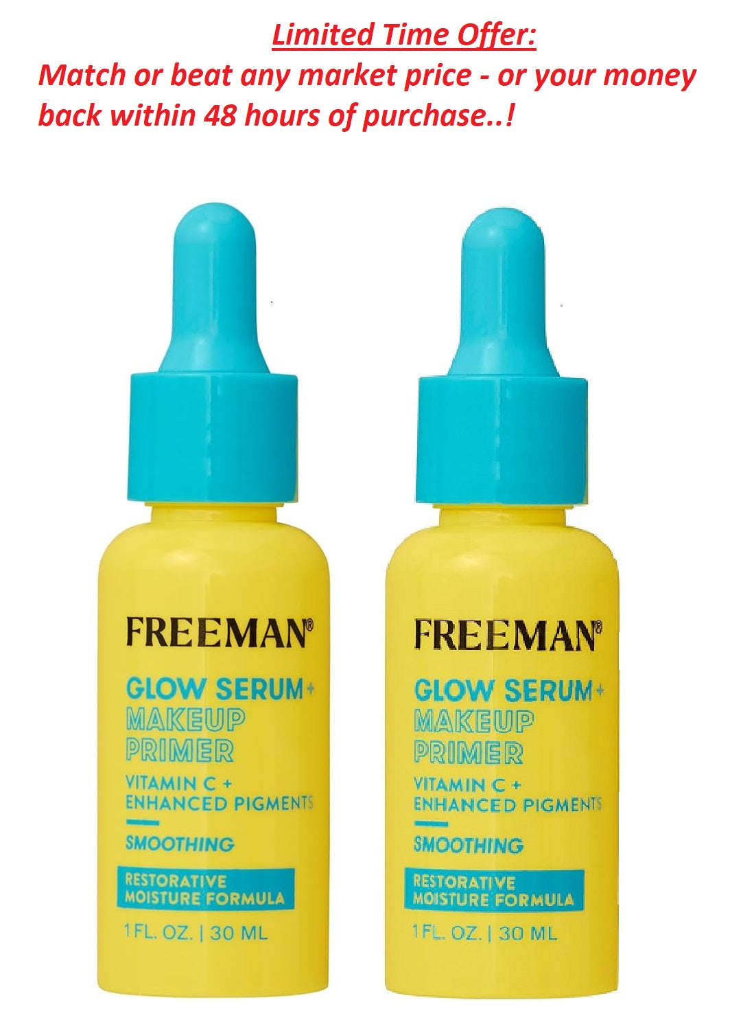 Freeman Glow Booster Serum 1.0oz (2 Pcs) Hydrating Primer, Best Clearance Sale Freeman
