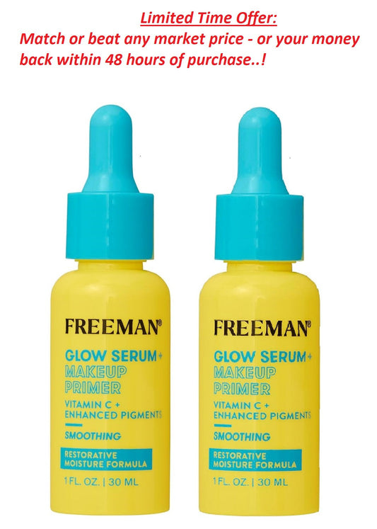 Freeman Glow Booster Serum 1.0oz (2 Pcs) Hydrating Primer, Best Clearance Sale Freeman