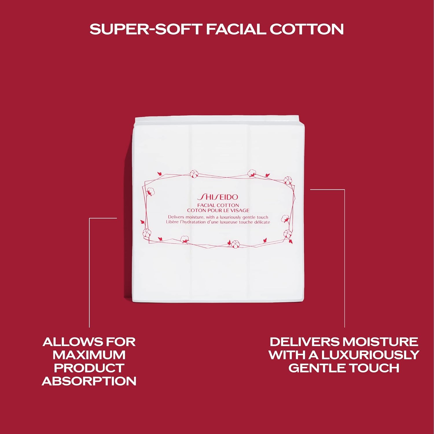 Shiseido Facial Cotton Pads - Includes 165 Squares - For Softener Application & Makeup Removal - 100% Natural, Super Soft Y Pay More