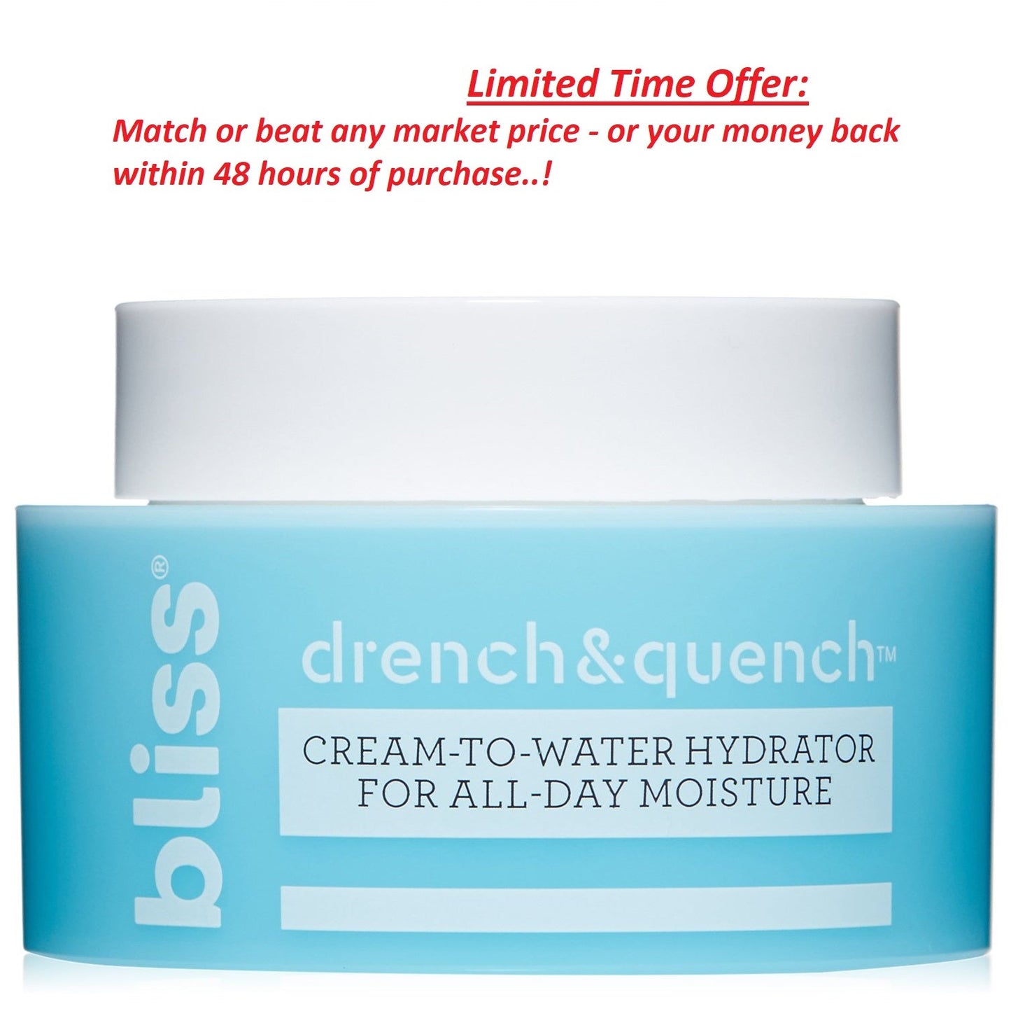 Bliss Drench & Quench Moisturizer 1.7oz Vegan | Best Clearance Sale Y Pay More