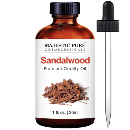 MAJESTIC PURE Sandalwood Essential Oil | 100% Pure and Natural Sandalwood Oil | Premium Grade Essential Oils for Hair Care, Home Diffusers, Skin, Aromatherapy, Massage and Humidifiers | 1 Fl Oz Y Pay More