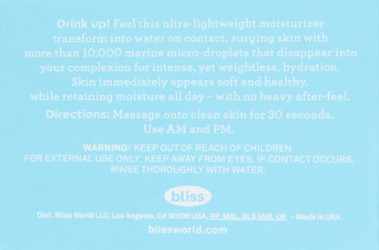 bliss Drench and Quench Cream-To-Water Daily Moisturizer and Hydrating Skin Cream for Balancing and Brightening, Vegan Formula, 1.7 Ounce Y Pay More