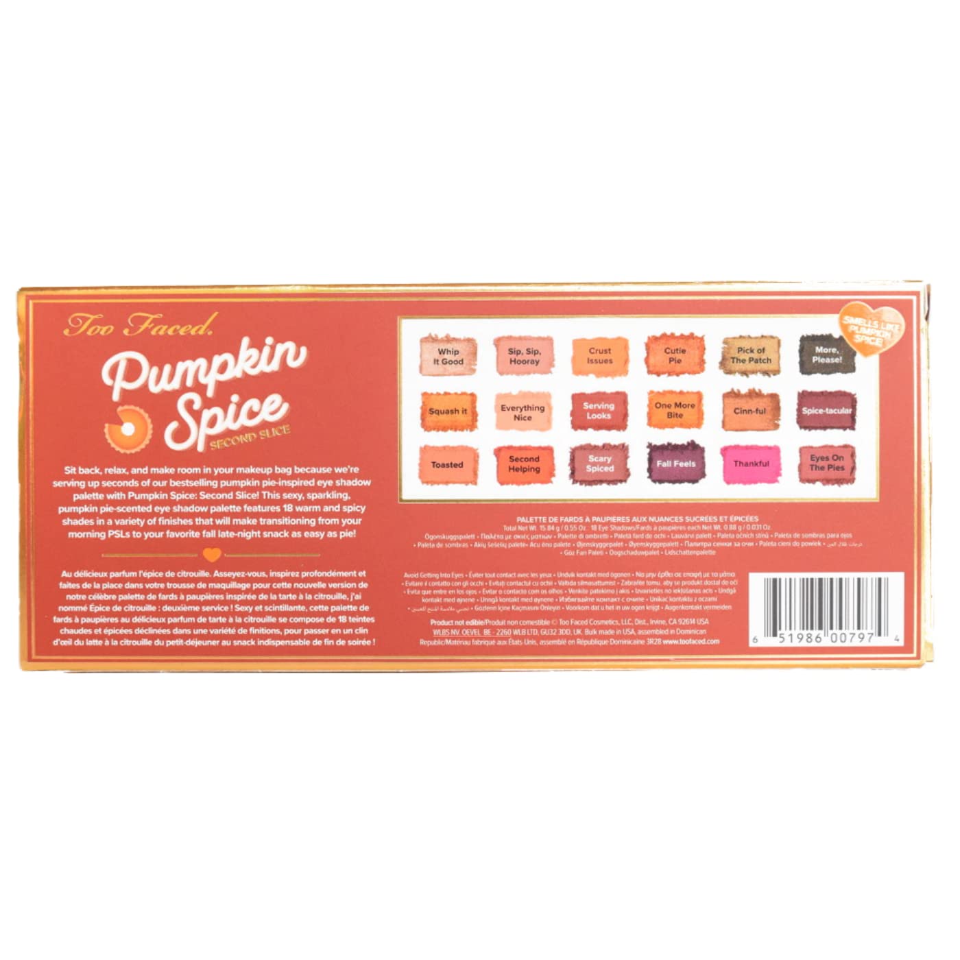Too Faced Pumpkin Spice Second Slice Sweet & Spicy Eyeshadow Palette, Powder Y Pay More