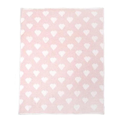 Tadpoles Ultra Soft Reversible Chenille Baby Blanket - Hearts Pink | 30" x 40" | Made of 100% Microfiber Polyester | Soft, Gentle & Hypoallergenic | Ideal as a Swaddle, Receiving Blanket & More Y Pay More