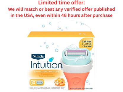 Schick Intuition Moisture Razor Blade Refills 0.35oz 6x 1 Pack, Clearance Sale Schick