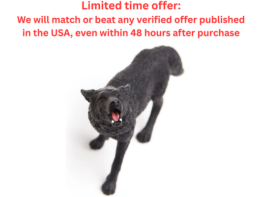 Safari Ltd Black Wolf Figurine 3.7" Model for 3+ Kids | Best Clearance Sale Safari Ltd.