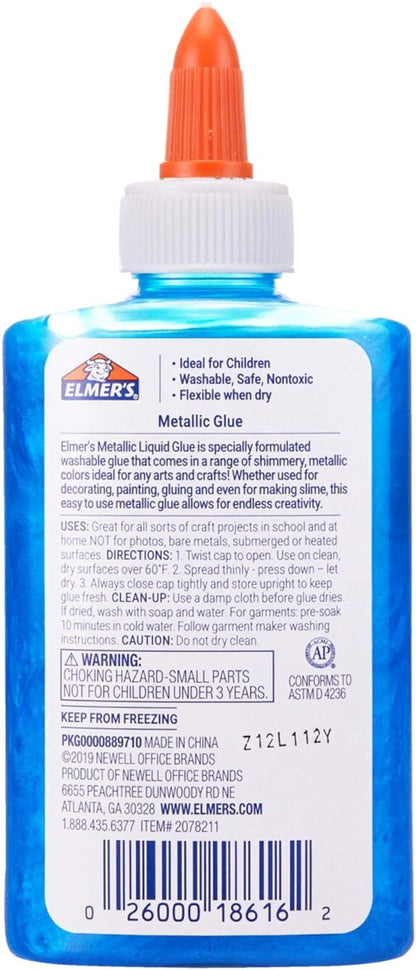 Elmer's Metallic School Glue, 5 Ounces, Blue Y Pay More