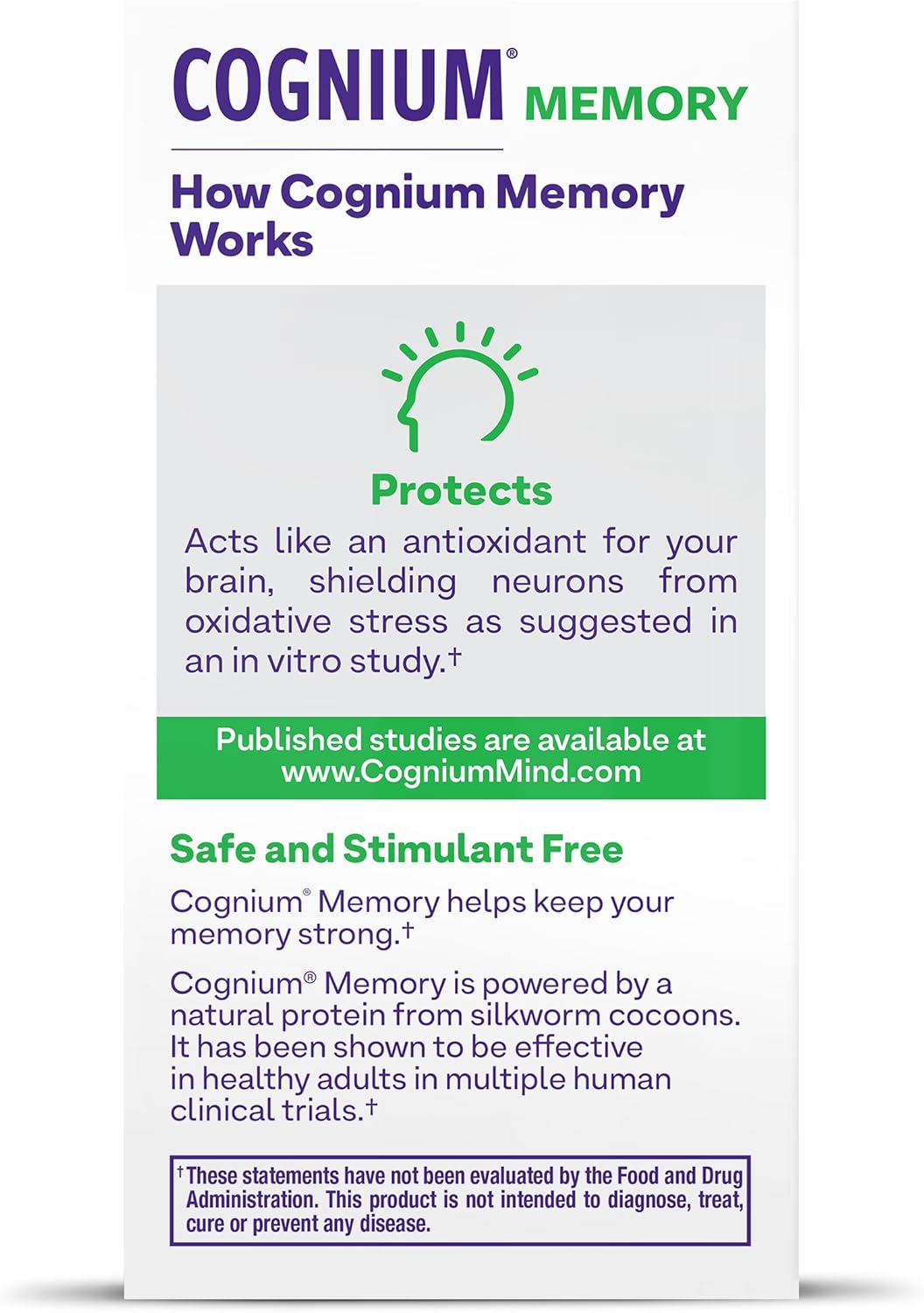 Natrol Cognium Memory Silk Protein Hydrolysate 100mg, Dietary Supplement for Brain Health Support, 60 Tablets, 30 Day Supply Y Pay More