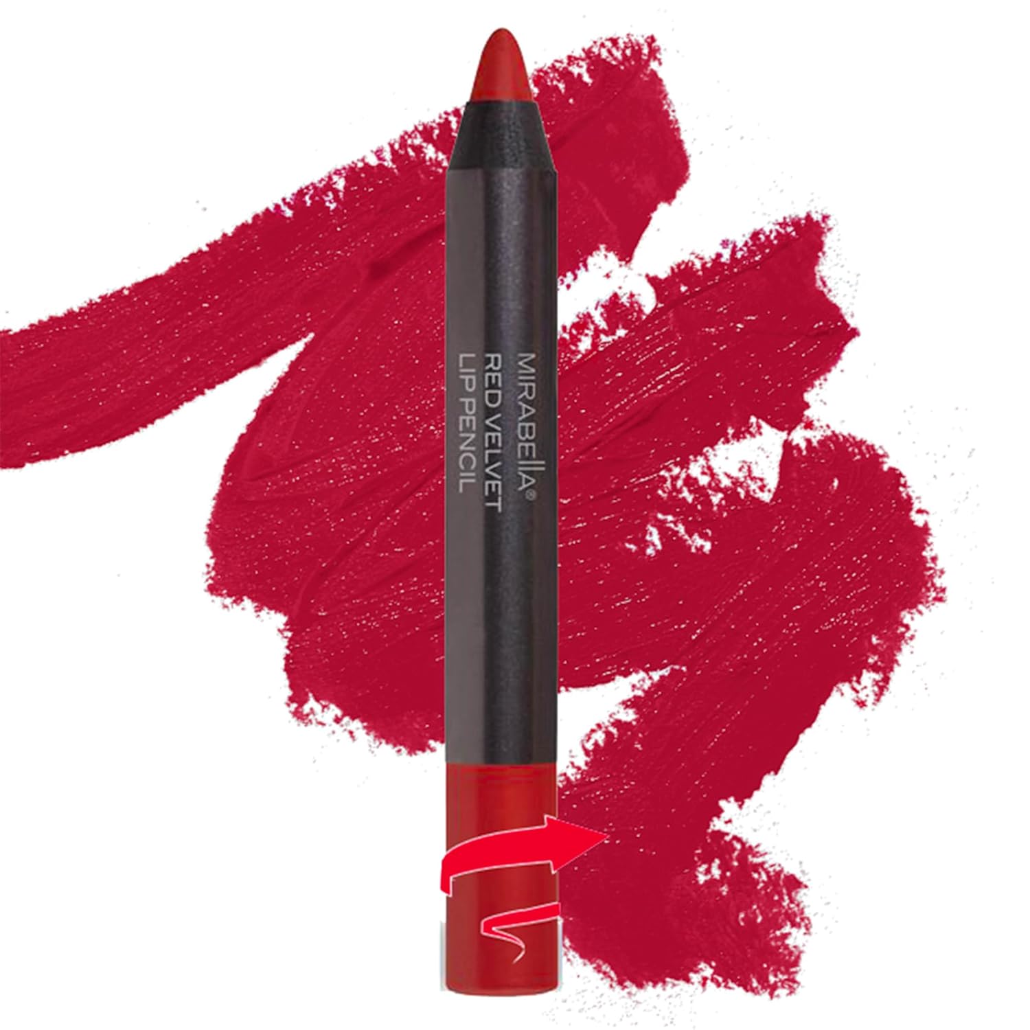 Mirabella Velvet Lip Crayon Lipstick and Lip Liner Pencil, Easy-to-Use Creamy, Smudgeproof, and Long-Lasting Matte Lipstick Liner Creates a Flawless Finish with Antioxidants Vitamin C and E, Red Y Pay More