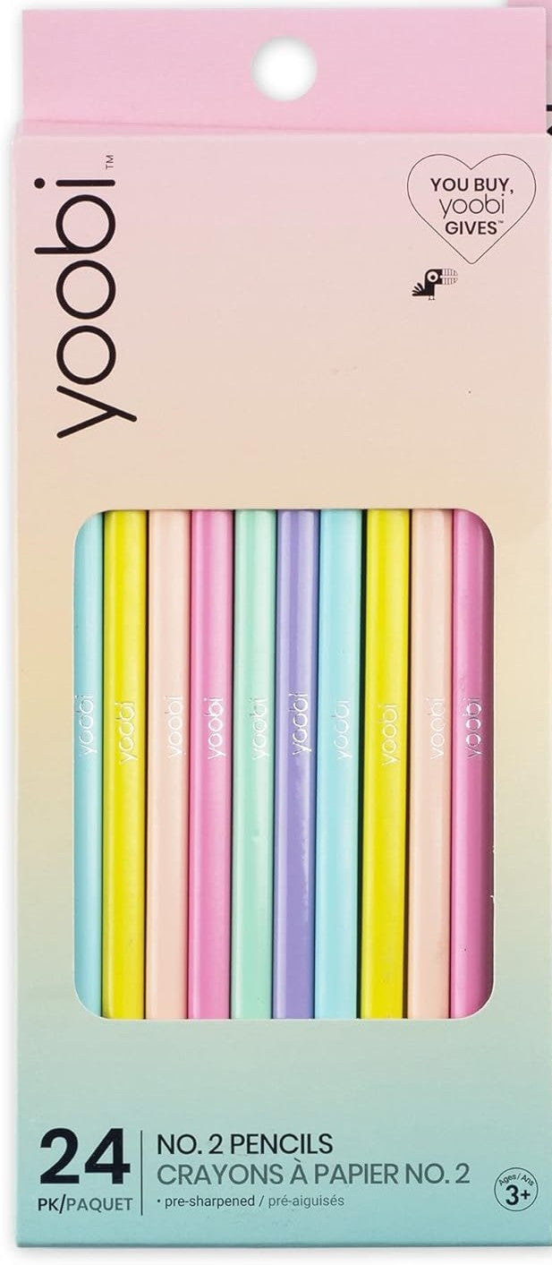 Yoobi #2 Pencils - Pre-Sharpened Pencils in Cute Pastel Colors - Pink, Lavender, Yellow, Mint Green, Baby Blue & Peach - Fun School & Office Supplies for Boys, Girls, Teens & Adults - 24 Count Y Pay More