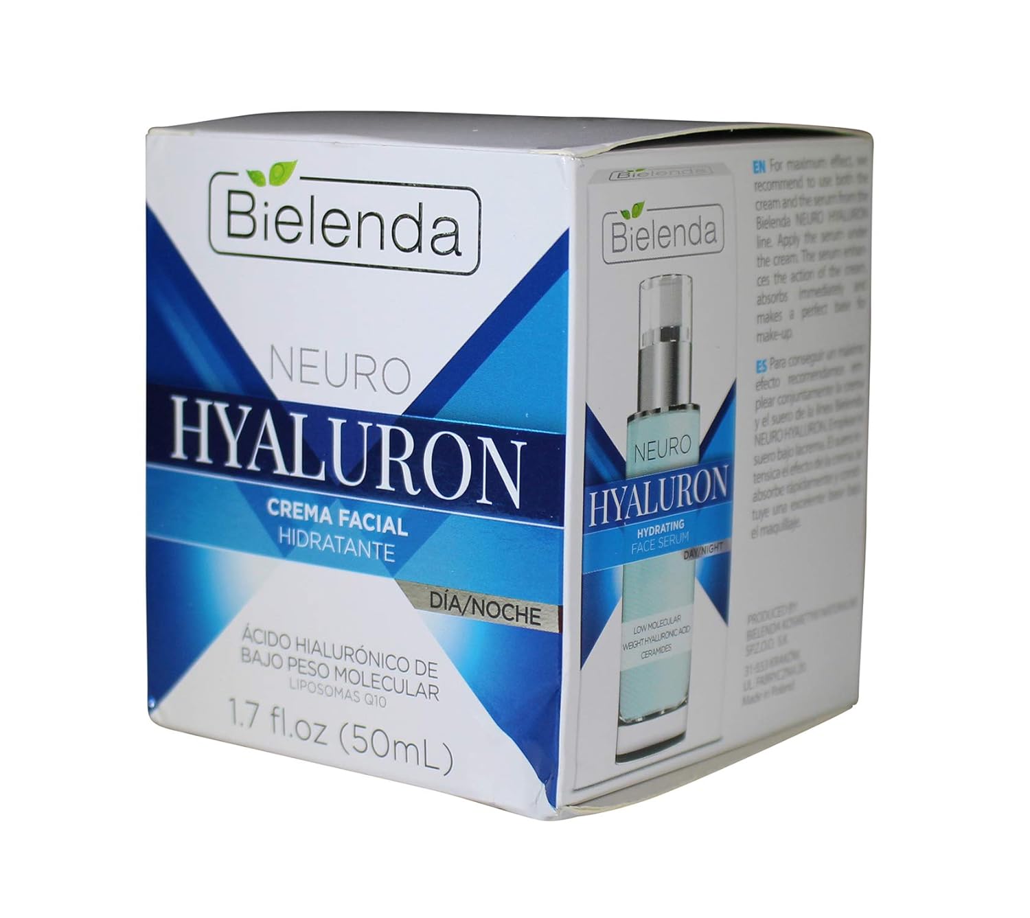 Bielenda Neuro Hyaluron Hydrating Face Cream, 1.7 Oz. Day and Night. Y Pay More