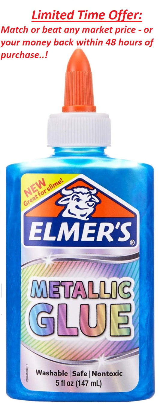 Elmer Metallic School Glue 5oz Blue 3 Bundle NonToxic - Best Clearance Sale Y Pay More